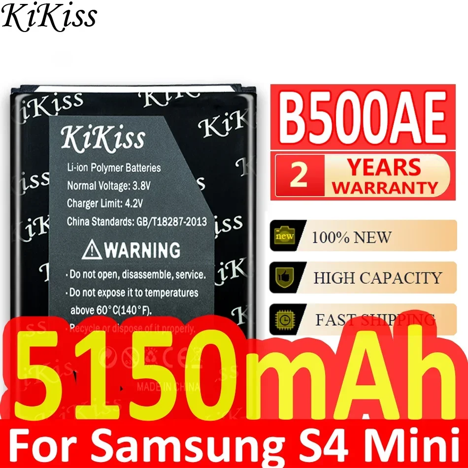 

Сменный аккумулятор KiKiss для Samsung B500AE, аккумулятор для Samsung Galaxy S4 Mini S4Mini I9190 I9192 I9195 I9198 5150 мАч