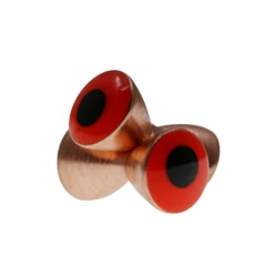 Vibrant Multi - Color Brass Dumbbell Eyes Set for Fly Tying - 25 Pack, 3 Size Assortment (Copper - Red Eyes)