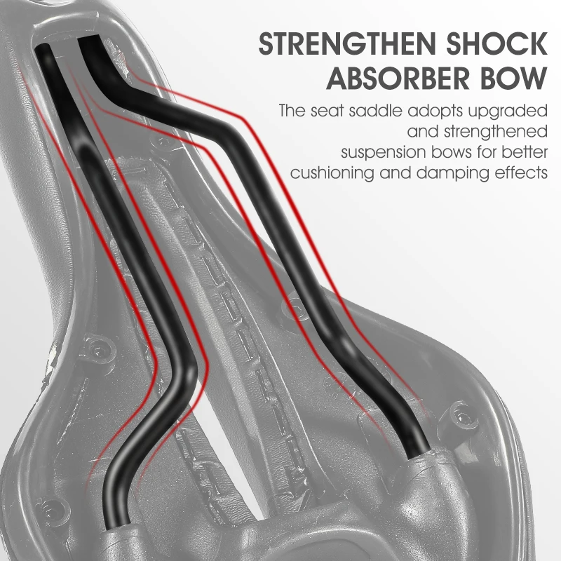 WEST BIKING Bike Saddle MTB Mountain Road Bike Seat PU Leather Gel Filled Cycling Cushion Comfortable Shockproof Bicycle Saddle