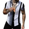 Striped Colorful Shirt Fashion Casual Outdoor Designer Street Party Men's High Quality Button T-shirt Short Sleeve Shirt 2023 2
