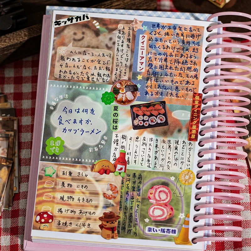 40pcs/lot Happy Notes Series Memo Pad Y2K Retro Decoration Scrapbooking Collage Material Message Note Paper School Stationery 4