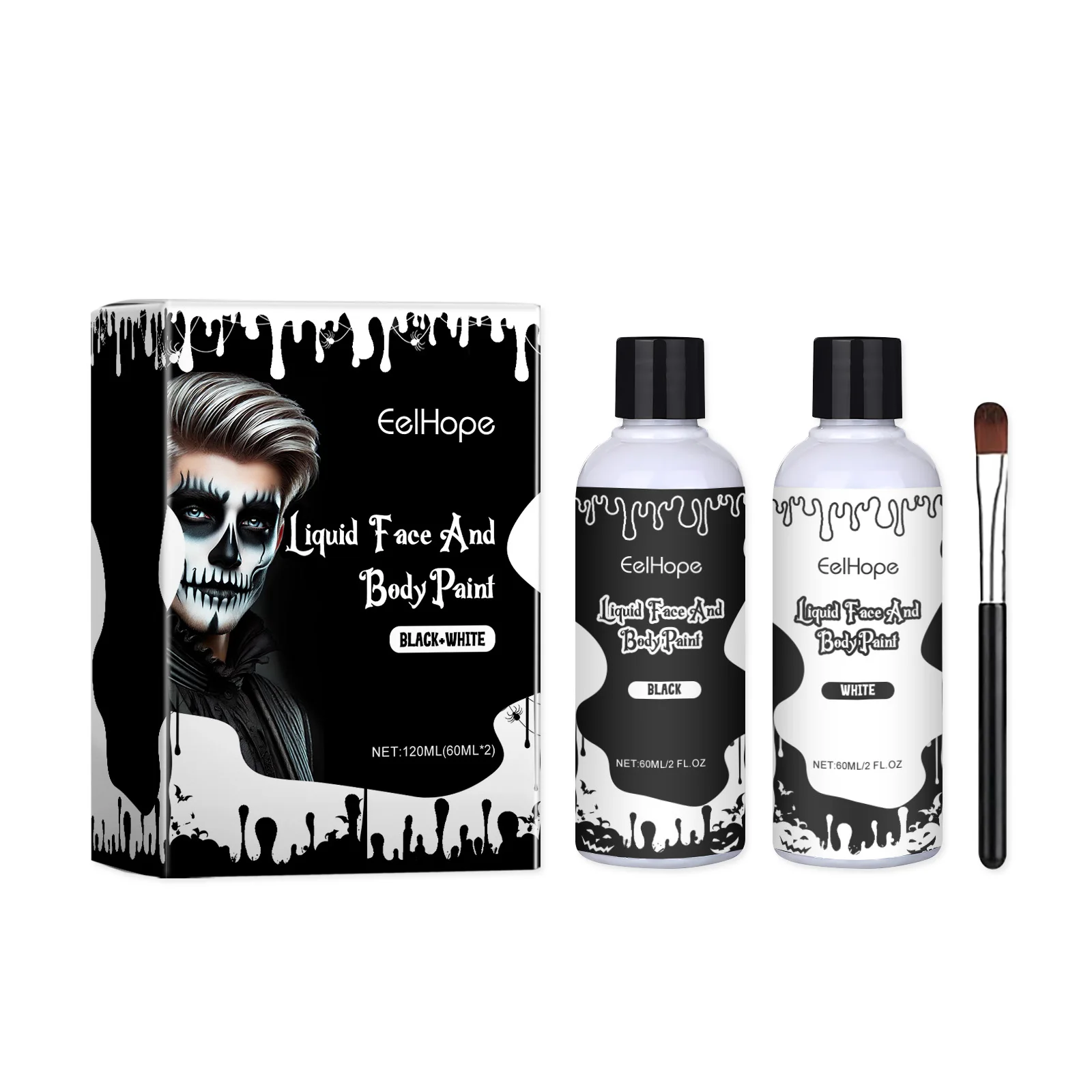Halloween Party Quick-Dry Face Paint - Face Paint Foundation for Makeup, Clown Looks & Colorful Body Art
