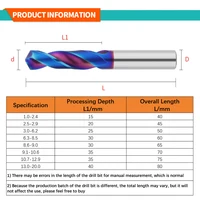 LUFEICNC HRC65 °   Foret en carbure de tungstène, forets à métaux, travail des métaux Super dur, tour CNC, outil de perçage en acier inoxydable 0.5-20mm 2
