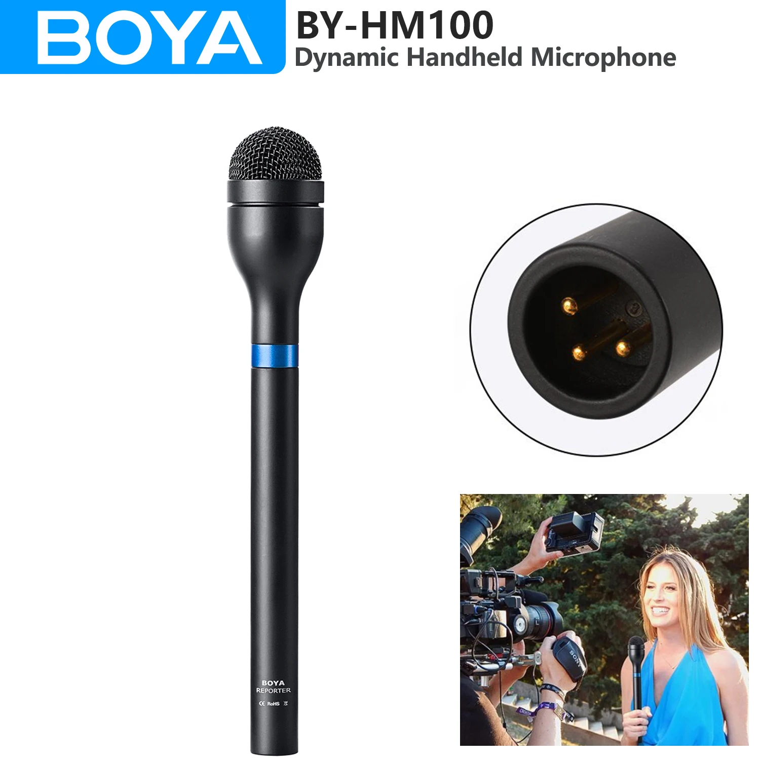 BOYABYHM100DynamicHandheldMicrophoneforXLRDevicesWireless