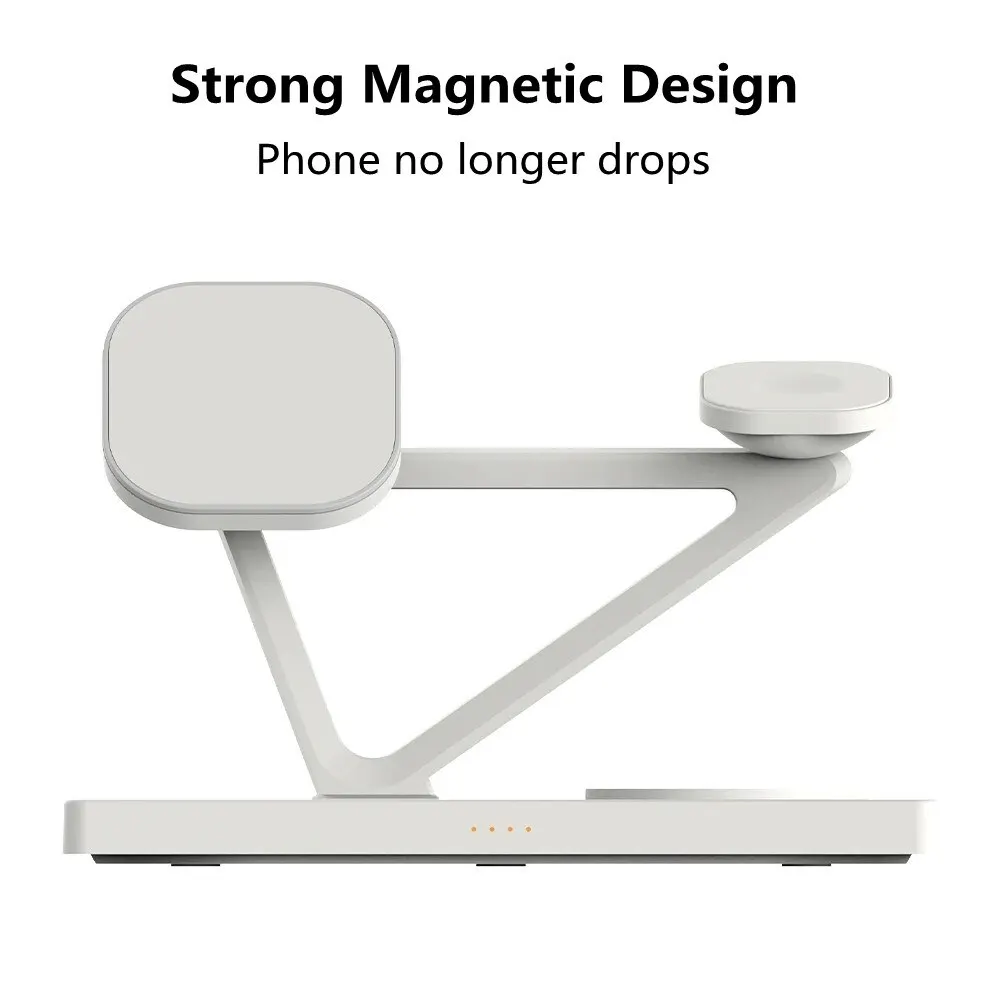 5 In 1 Magnetic Wireless Charger Stand Pad Light for iPhone 14 13 12 X Samsung Apple Galaxy Watch 15W Fast Charging Dock Station magnetic wireless charger