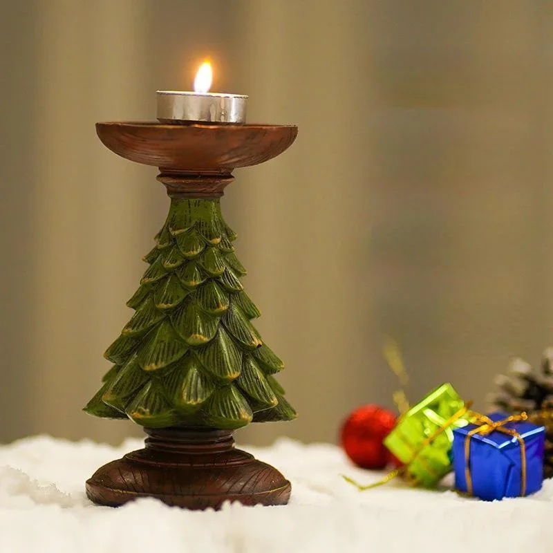 Christmas Tree Candle Holder Candlestick Household Decorations Festive Atmosphere Desktop Decoration Xmas Christmas Tree Decor