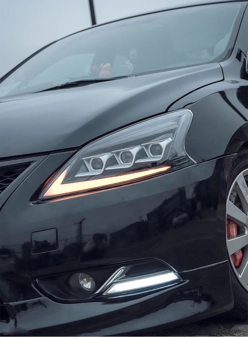 

2012 ~ 2015 автомобильный бампер sentra, передняя фара для nissan sylphy, дневные ходовые аксессуары для автомобиля, детская фара DRL, детская противотуманная фара