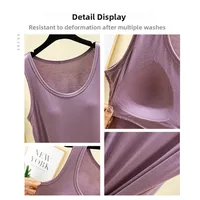 Women's Modal Tank Top Thin Summer Svel round Ne Base irt Pure Color Versatile Outerwear Casual Comfortable Vest - Image 4