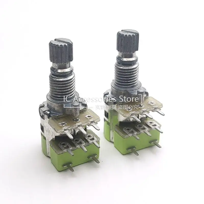 3PCS 12MM 12 Type Duplex With Switch B50K B503 Volume Audio Power Amplifier Potentiometer 8 Pin Flower Shaft Length 15MM