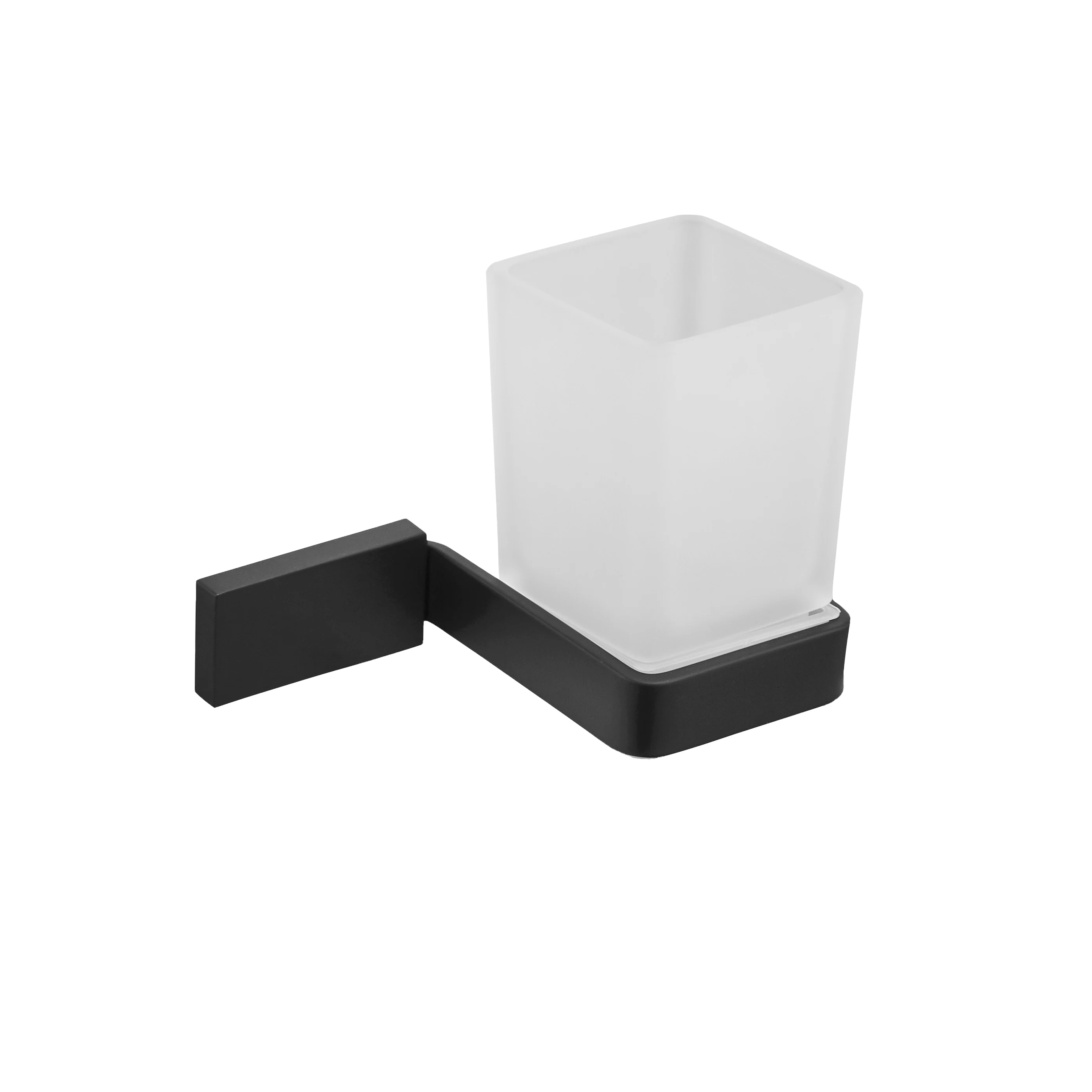 Bathroom Modern Wall-Mounted Toothbrush Holder Glass Cup Tumbler Frame Bathroom Storage Organizer Tooth Brush Cup Tools Washroom