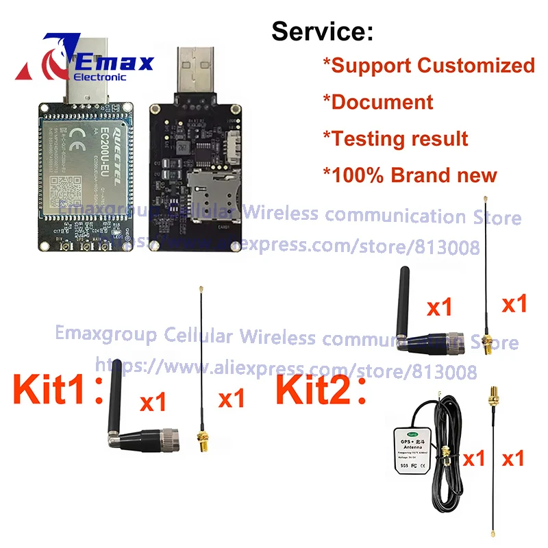 Quectel EC200x 시리즈 LTE CAT1 CAT4 모듈 EC200U-EU EC200A-EU USB 동글 지원 GPS 비지원 셀룰러 무선 통신