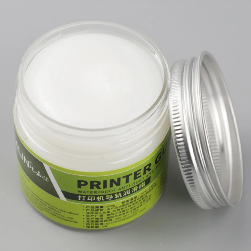 100g 프린터 가이드 지방 방수 녹슬지 않는 다목적 실리콘 그리스 씰 프린터 가이드 윤활 복사기 실리콘 그리스