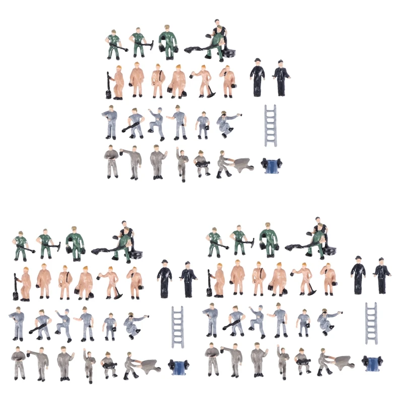 

75 шт. 1:87 фигурок окрашенных фотоэлементов железнодорожных рабочих с ведром и лестницей