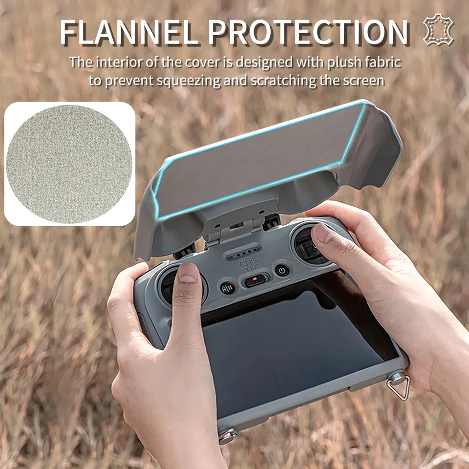 Dji Controller In Plastic Sleeve Remote Controller Sun Hood