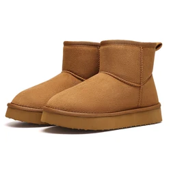 Evshine Women's Trendy Waterproof Suede Winter Boots with Memory Foam Cushioning - 38 (Brown)