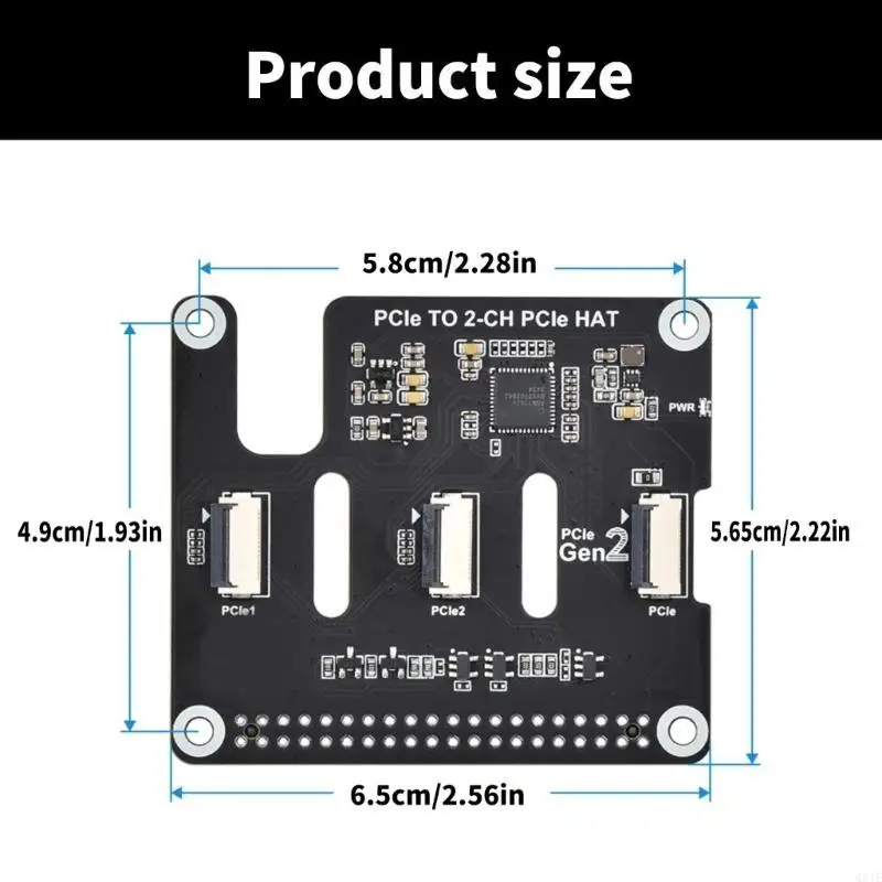 PCIE to 2CH PCIe FFC Double PCIe HAT Board Extension Board For RPi 5 Q81E
