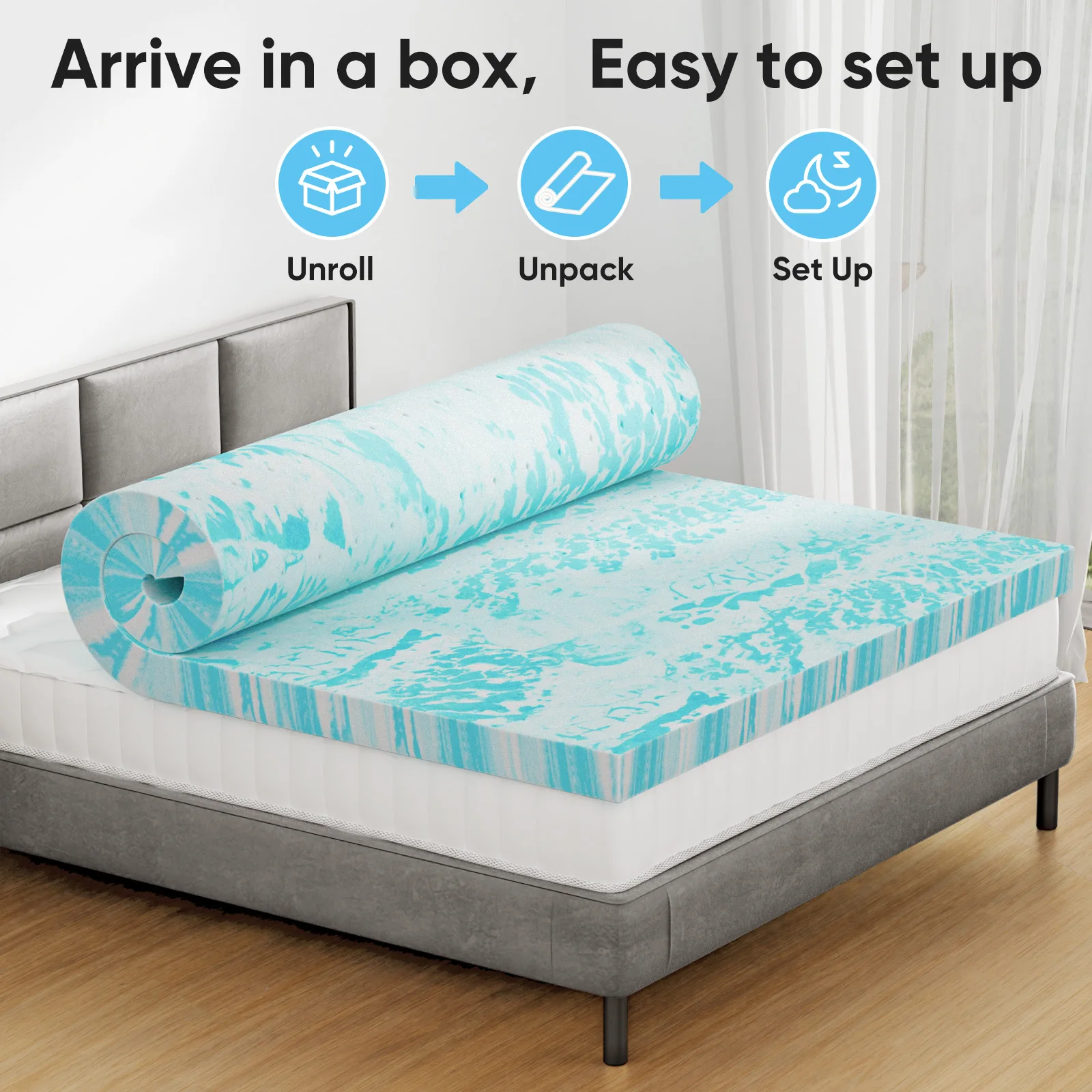 Gel Memory Foam Mattress Topper 4