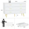 6 Drawer Dresser for Bedroom, Wooden Double Dresser with Gold Handles, Modern Chest Dresser with Deep Drawers for Living Room 2