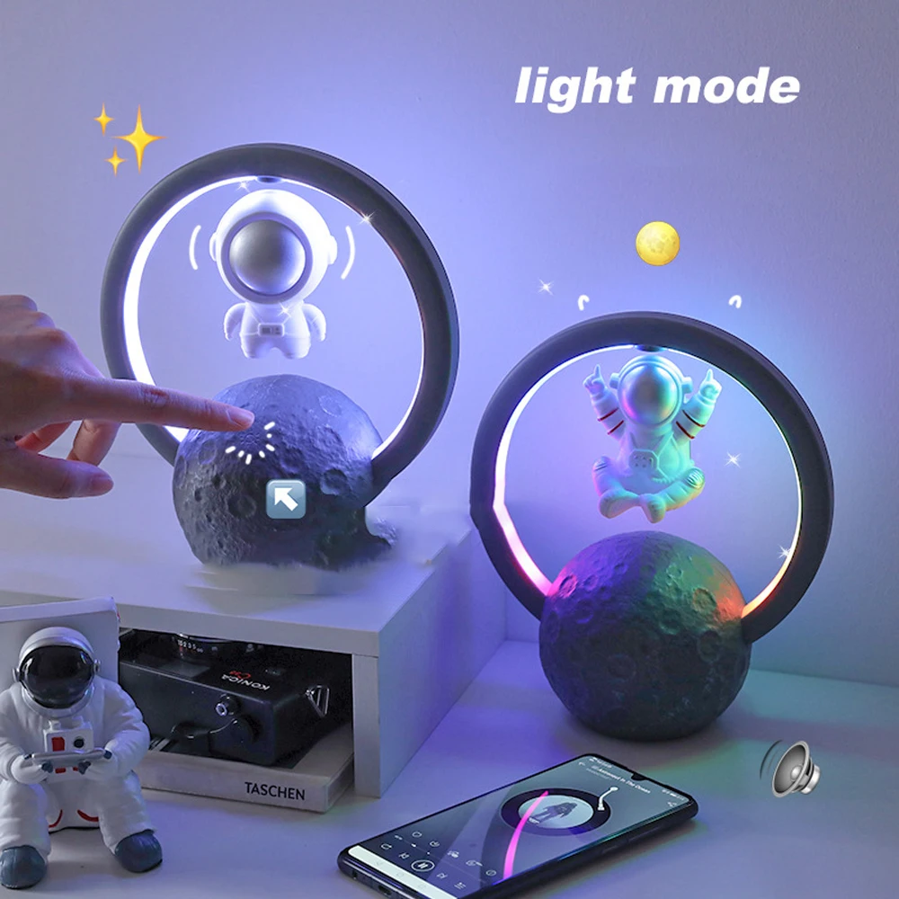 

Touch Astronaut Wireless Recharge Bluetooth Speaker Led Night Light For Home Decor Gift Floating RGB Table Desk Lamps