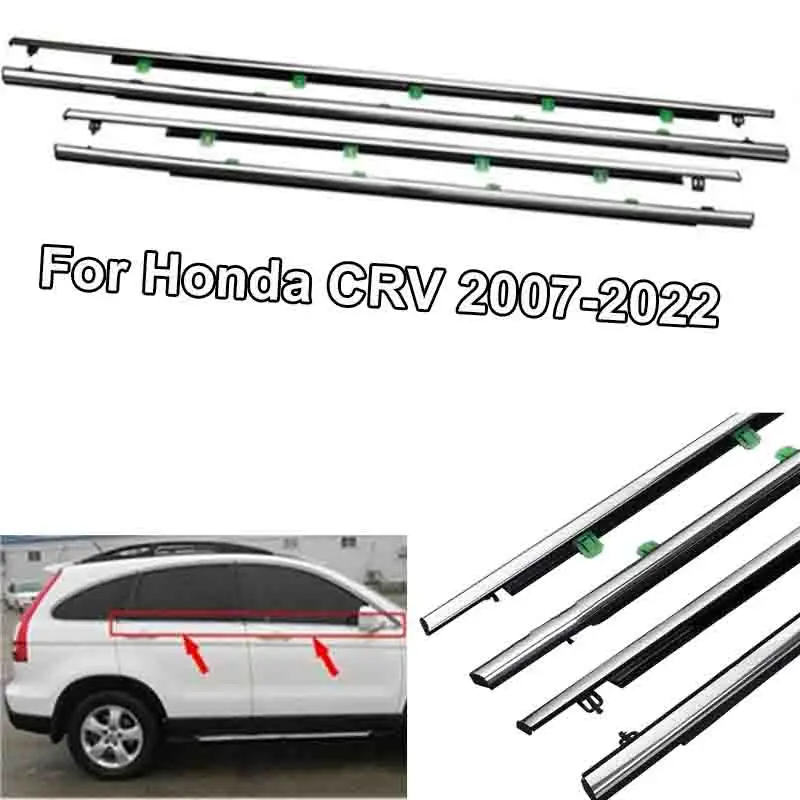 

4 шт., резиновые ветрозащитные водонепроницаемые ленты для боковых окон автомобиля Honda CRV 2007 - 2023