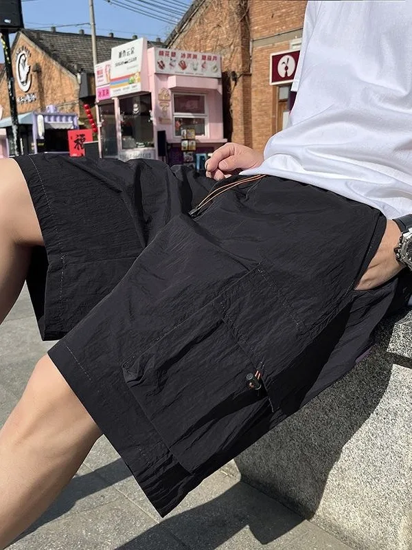 아메리칸 스타일 루즈핏 소프트 쉘 워크웨어 반바지 남성 여름용 얇은 속건 기능..