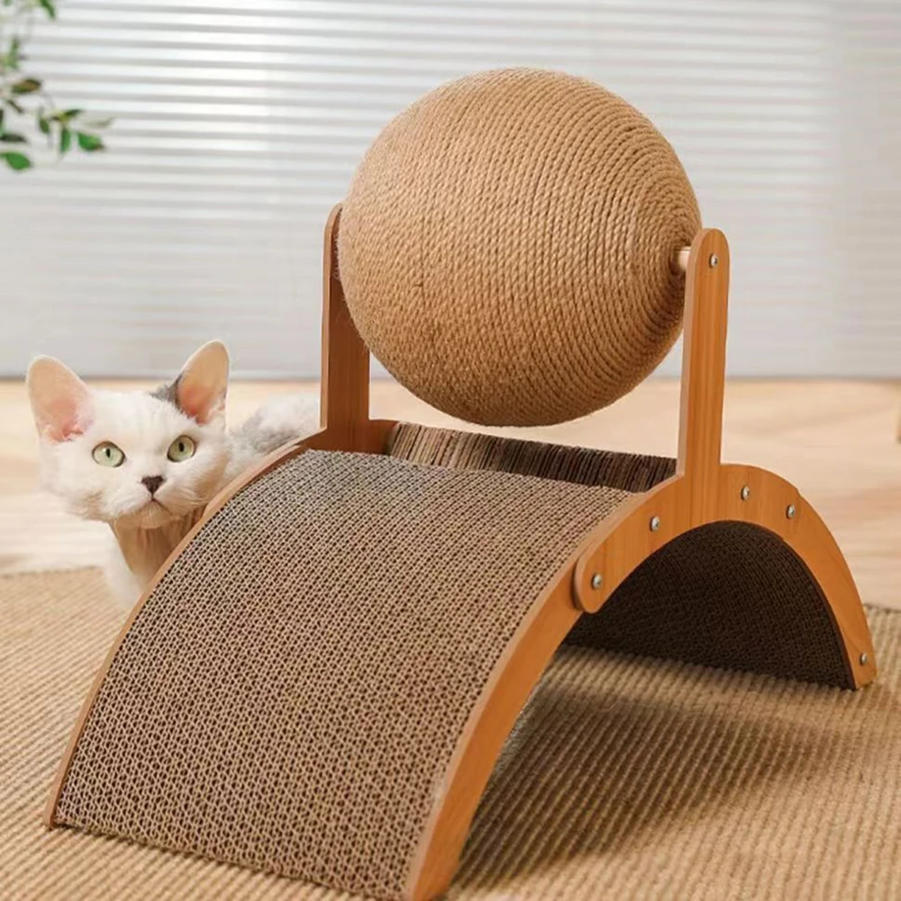 Cat Toy 1PC Cat Scratcher Ball Scratching Toy Cats And Dogs Interactive Solid Wood