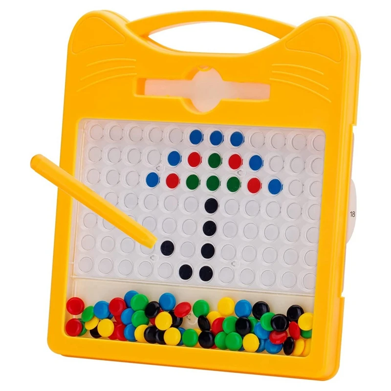 

Fun Magnetic Board Kids Magnetic Drawing Board With Colourful Beads And Drawing Stylus For Kids & Toddlers 3-5 Years