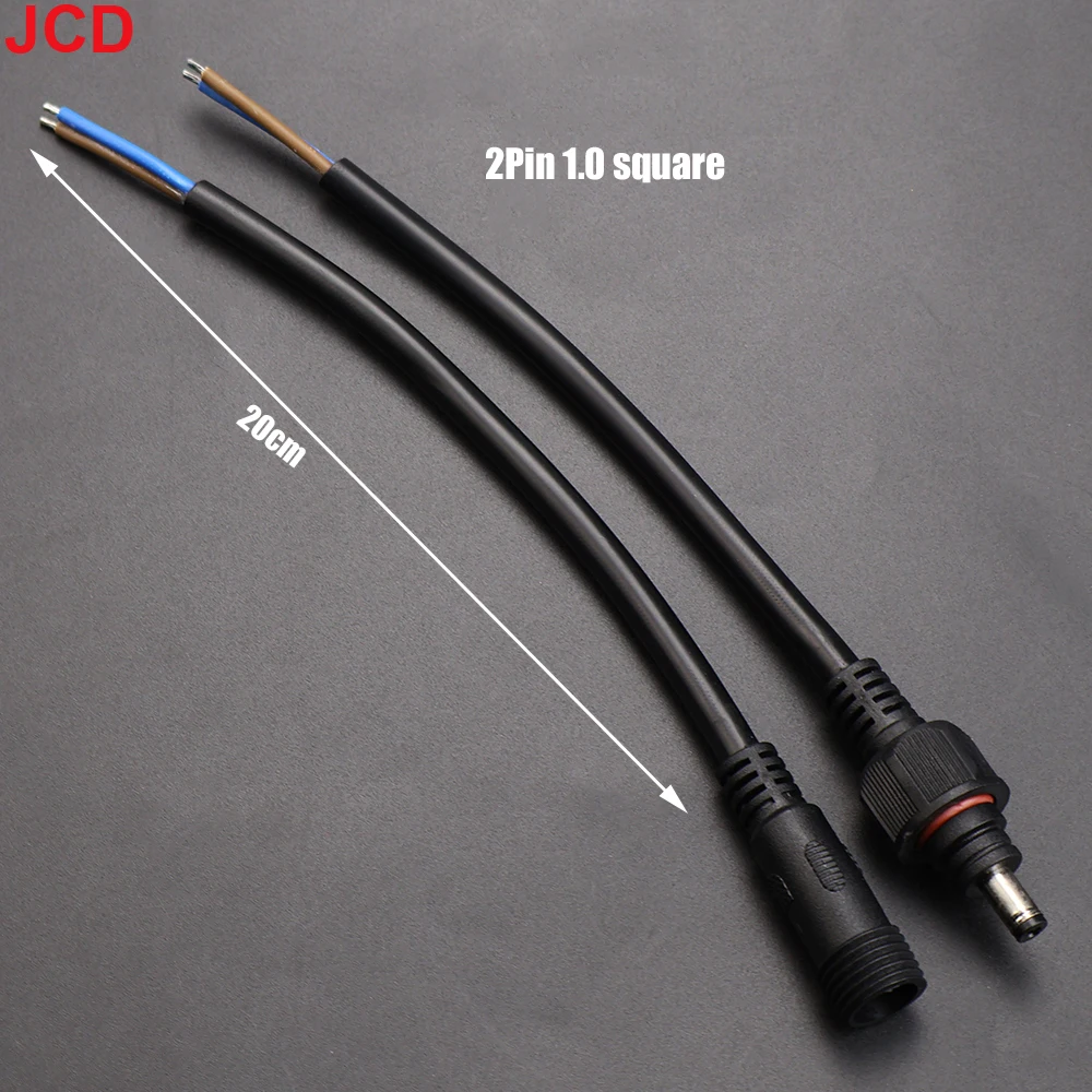 JCD 2핀 DC 전원 플러그 55*21mm 12V 커넥터 IP67 남성 여성 단자 연결 모니터링 라인 1-5M 연장 코드 방수
