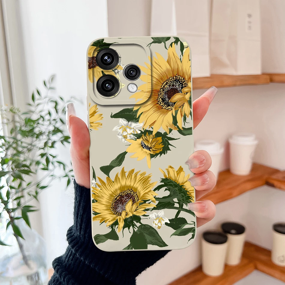 Candy Painted Flowers Lens Protection Soft Silicone Phone Case Cover