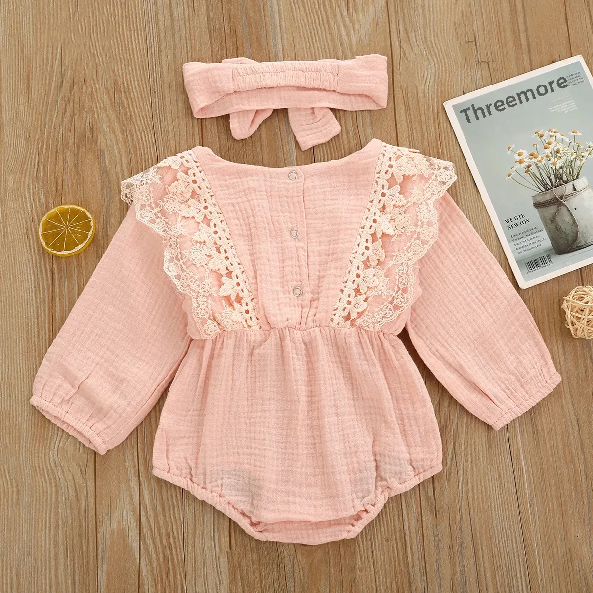 Autumn Baby Girl Romper Long Sleeve Birthday Party Baby Wrap Cotton Onesie Crawling Suit Skirt for 3-6 Months Old Infants