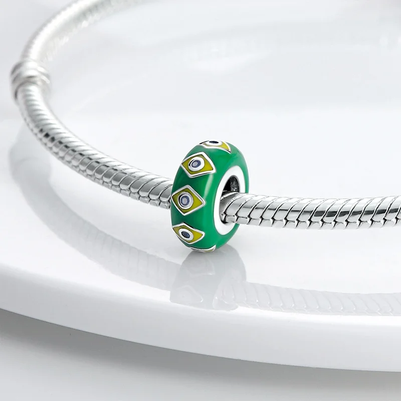 Charm-Abstandsperlen aus 925er-Sterlingsilber, rund, farbig, Zirkon, geeignet für Pan-Original-Armband, exquisiter DIY-Party-Schmuck – Detail 3