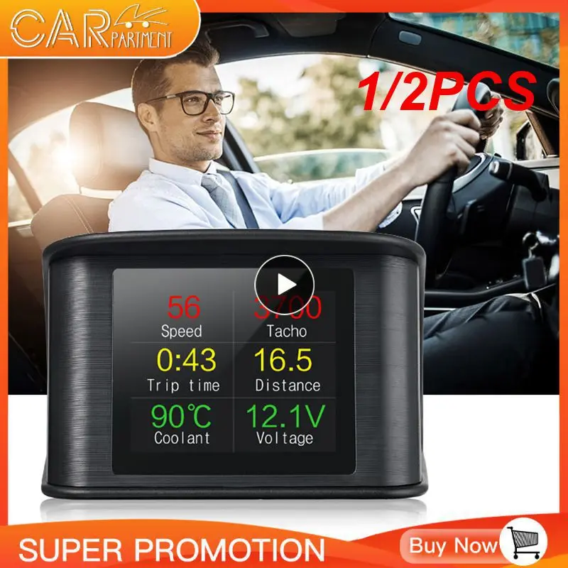 

1/2PCS P10 Obd2 Scanner Professional Car On-board Computer Digital HUD Display Temperature Fuel Consumption Meter Speed Gauge