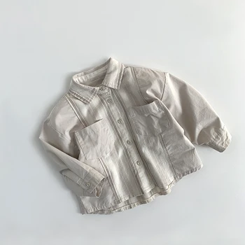 AYNIGIELL ملابس الأطفال للأعمار من 1 إلى 6 سنوات، قميص ربيعي جديد بأكمام طويلة للأولاد، سترة صوفية بأكمام طويلة على الطراز القديم للفتيات 3