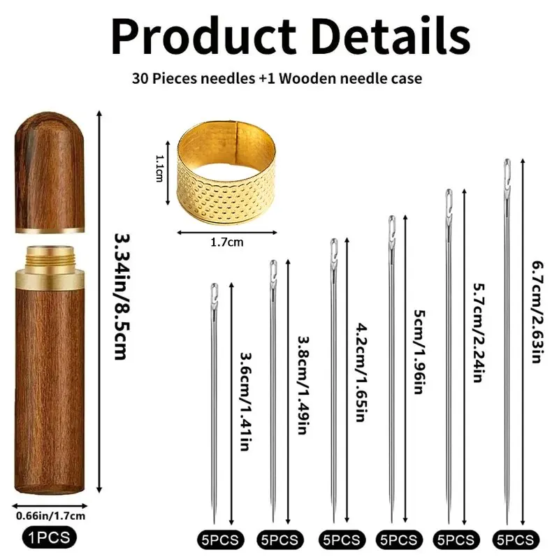 30pcs Blind Sewing Needle Elderly Stainless Steel Quick Automatic Self-Threading Needle Stitching Pins DIY Punch Needle Threader 2