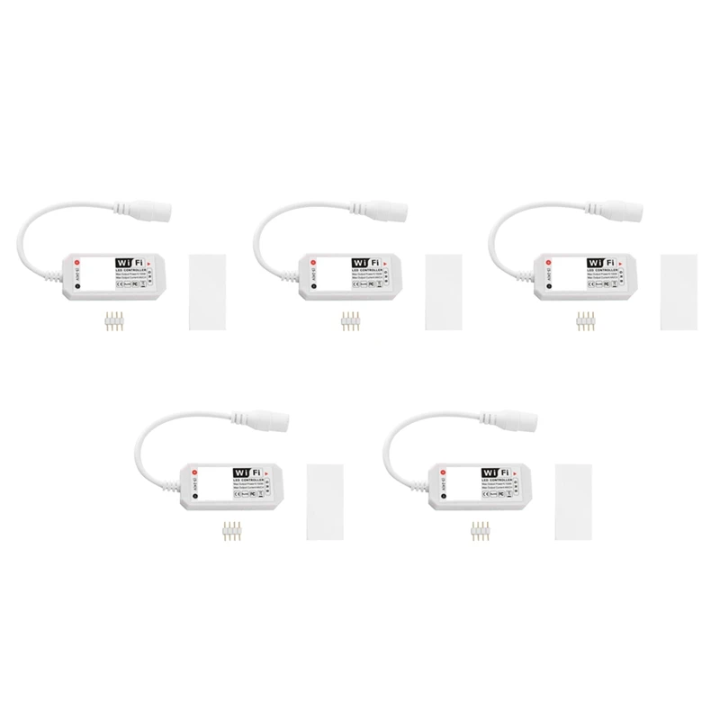 

5X RGB LED Light Strip Voice Control Work With Alexa & Google Home, WIFI Controller With Free App Via IOS Or Android Retail