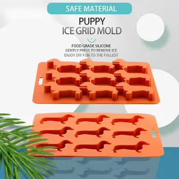 Creative Silicone Dachshund Puppy Shaped Ice Cube Chocolate Cookie Mold DIY Home Ice Tray Kitchen Tools silicone mold gadgets