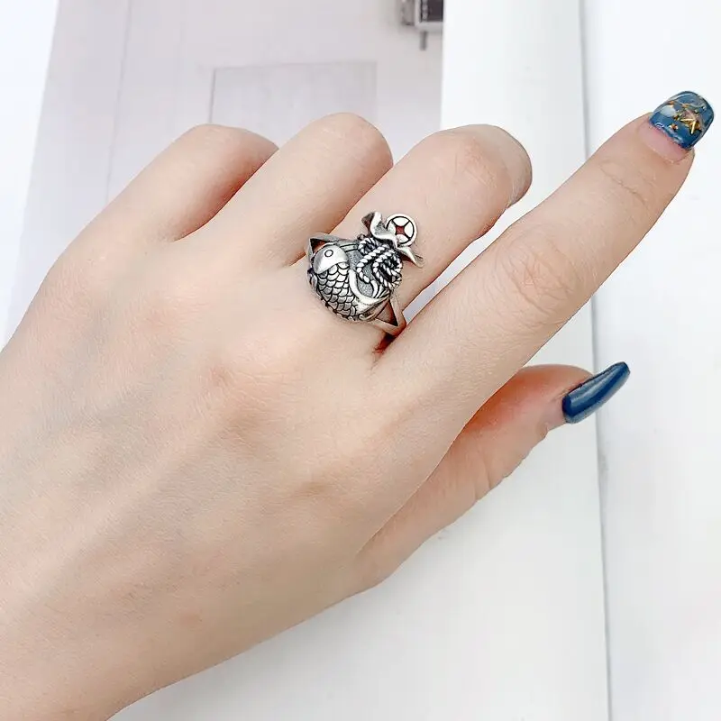 Carp Lucky Bag Ring Personality Design Trend Finger Ring for Men Women Charms Casual Couple Party Fashion Jewelry