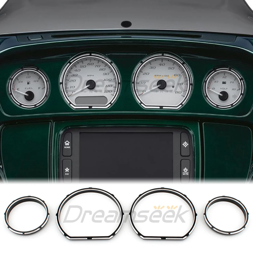 4xBurstInstrumentGaugeBezelBoardforHarleyElectraGlideRoad