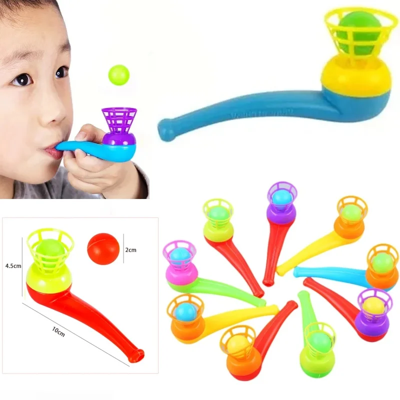 5/20PCS Kinder Hängen Blasrohr Blowball Spiel Sensorischen Balance Training Schwimmenden Blowball Magie Eltern Kind Spiel