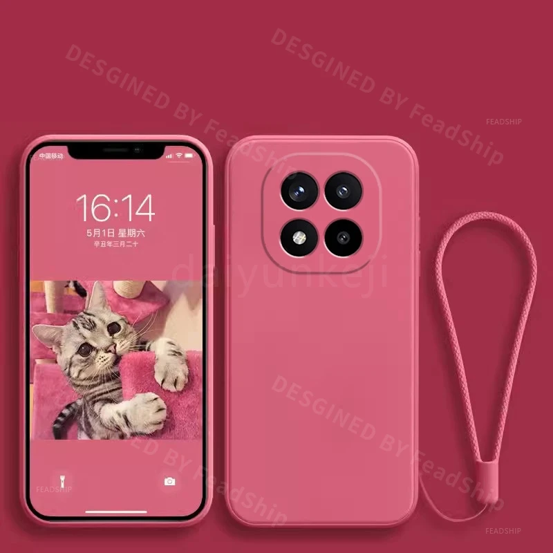 Premium Silicone Luxury Phone Case with Screen Protector Film, Soft Cover