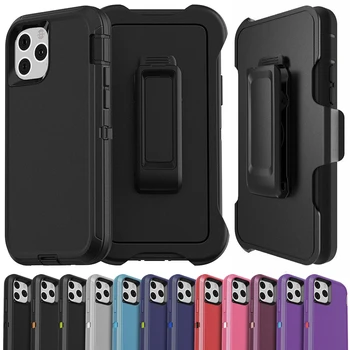 3 IN 1 Heavy Duty Armor Shockproof + Belt Clip Case For iPhone 16 14 13 12 11 15Pro MAX 12/13 MINI XSMAX XR X XS SE 6 7 8 PLUS 1