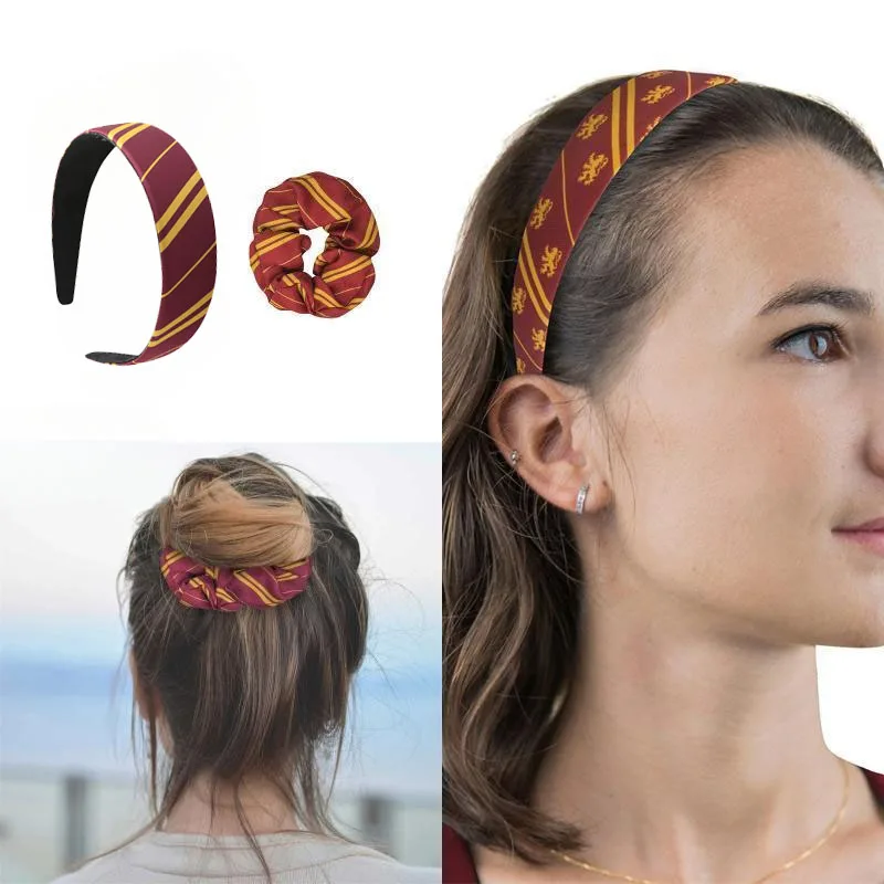 Gryffindor Magic Academy Fashion Hair Hoop Harried Hair Rope Women Potters Satin Fabric Elastico Elastico Hairband Accessori