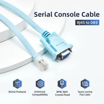 Cavo console da RJ45 a DB9 Cavi console da RS232 a RJ45 da 1,5 m Adattatore di gestione porta seriale compatibile con switch router Cisco