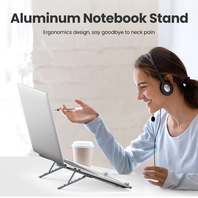 UGREEN Laptop Stand For Macbook Air Pro Foldable Aluminum Vertical Notebook  Stand Laptop Support Macbook Pro Tablet Phone Stand - AliExpress