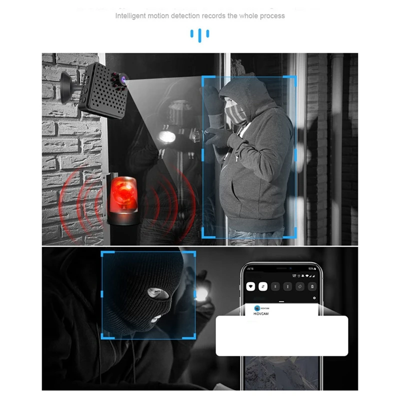 울트라 HD 1080P 카메라, 야외 스포츠 항공 사진 백 클립 카메라, 보안 모니터링, 무선 2.4Ghz 와이파이 카메라, 블랙