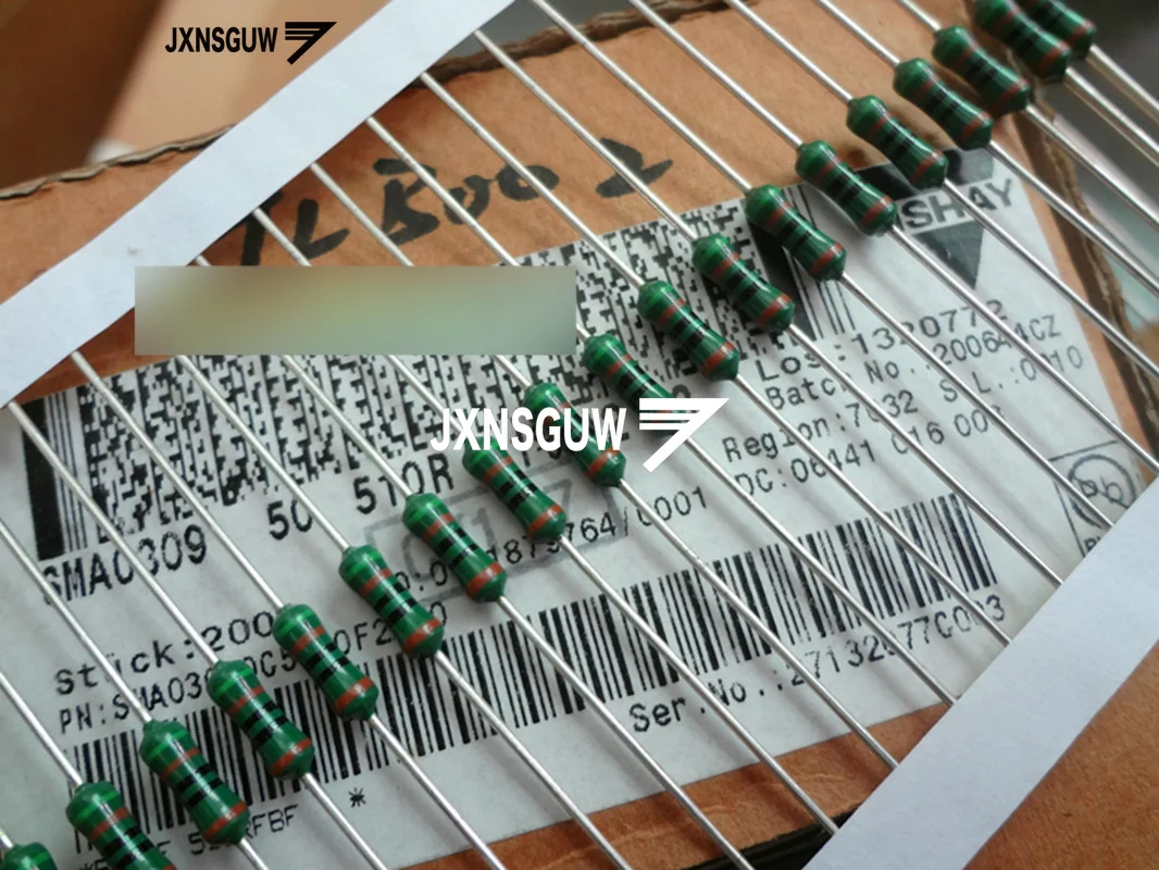 

20 шт. новый оригинальный VISHAY 1% 0.5W510R темно-зеленый сопротивление 1/2 Вт 510R пленочный резистор 510R 0,5 Вт 510ом