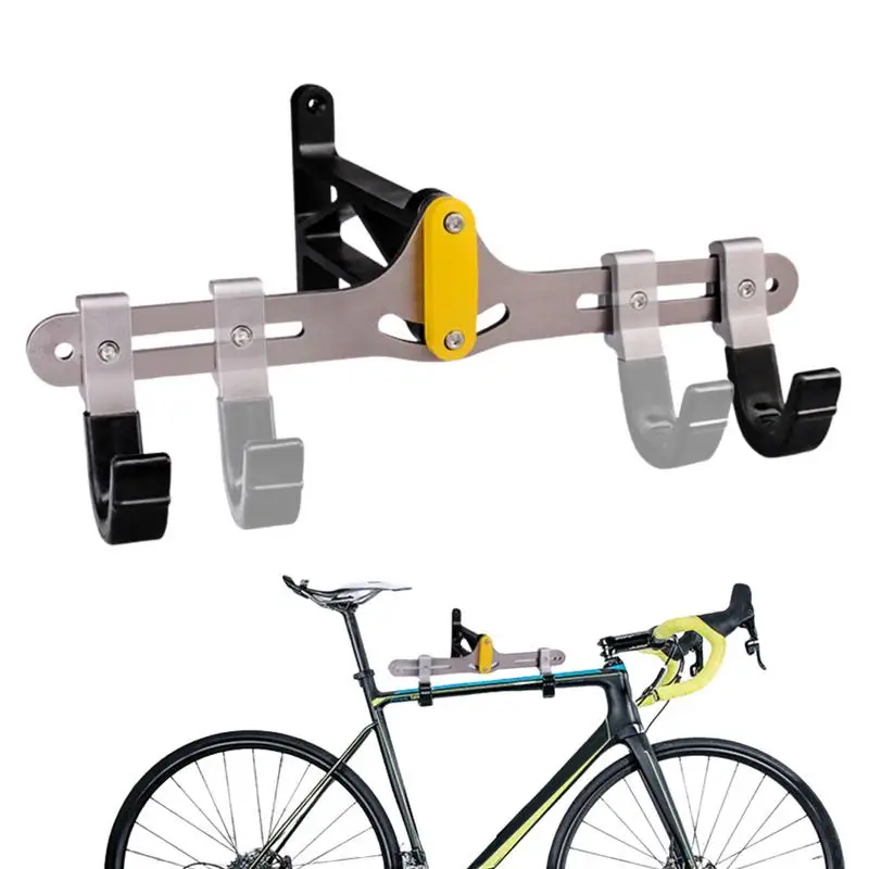 

Велосипедная стойка для настенного крепления, велосипедная стойка, устойчивая к царапинам, с сильной нагрузкой, настенное крепление для хранения велосипеда, конструкция с двумя крючками
