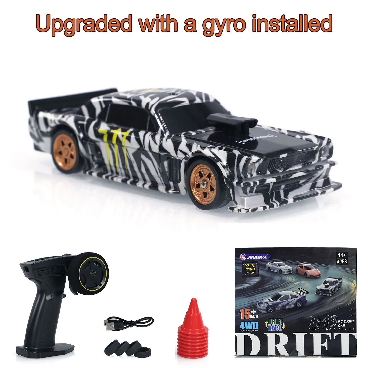 Mini 1/43 RC Drift Car Upgrade Gyro High Speed 2.4G Drive Racing Car Remote Control Model Endless Fun Toy Model Birthday Gifts 2