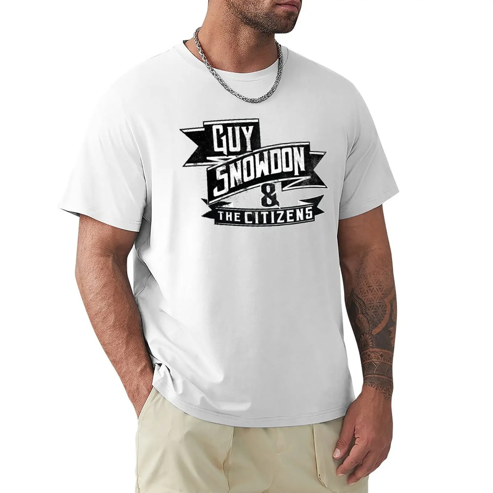 Guy Snowdon & The Peoples With Star Design T-Shirt Sublime Magliette Aderenti Alla Moda Coreana Per Uomo