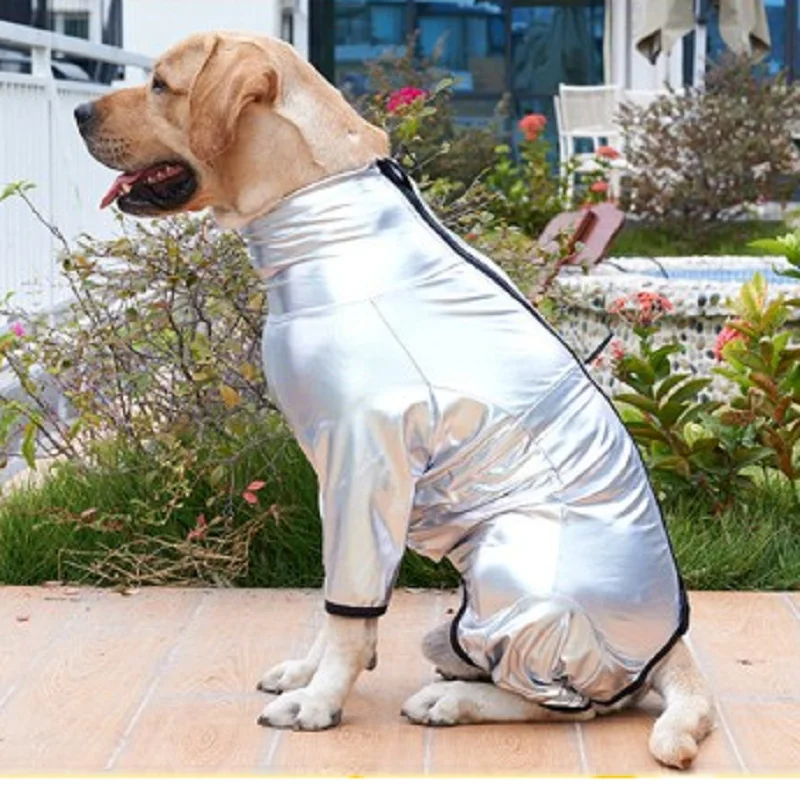 Unique Silver Color Raincoat For Dogs